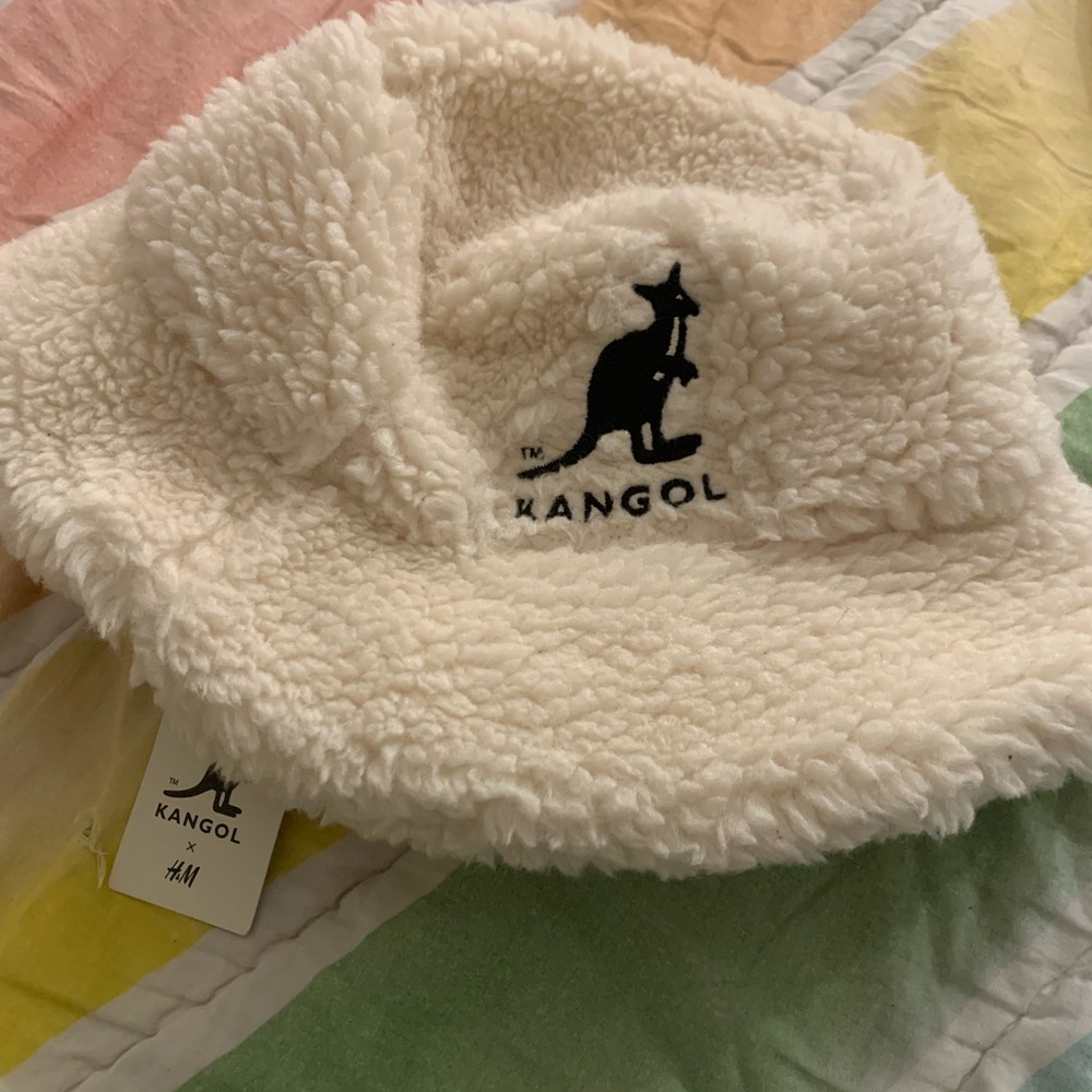 Kangol Kids Fuzzy White Bucket Hat